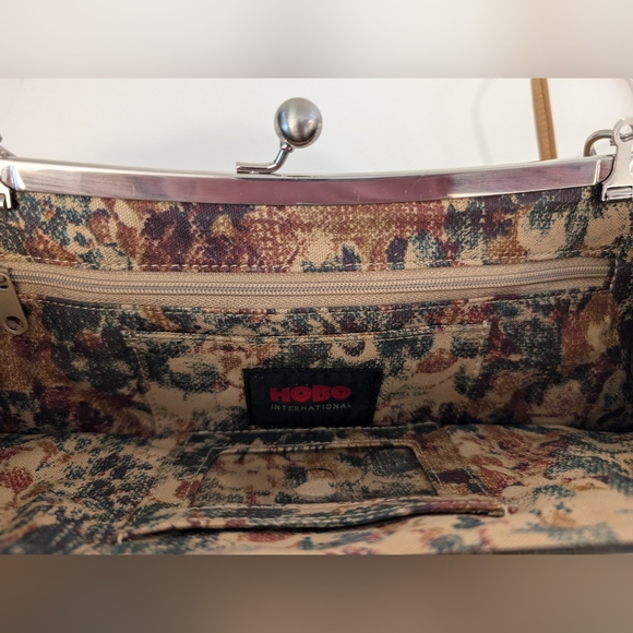 Vintage HOBO International Tan Leather Framed Convertible Clutch Shoulder Bag - Picture 13 of 16